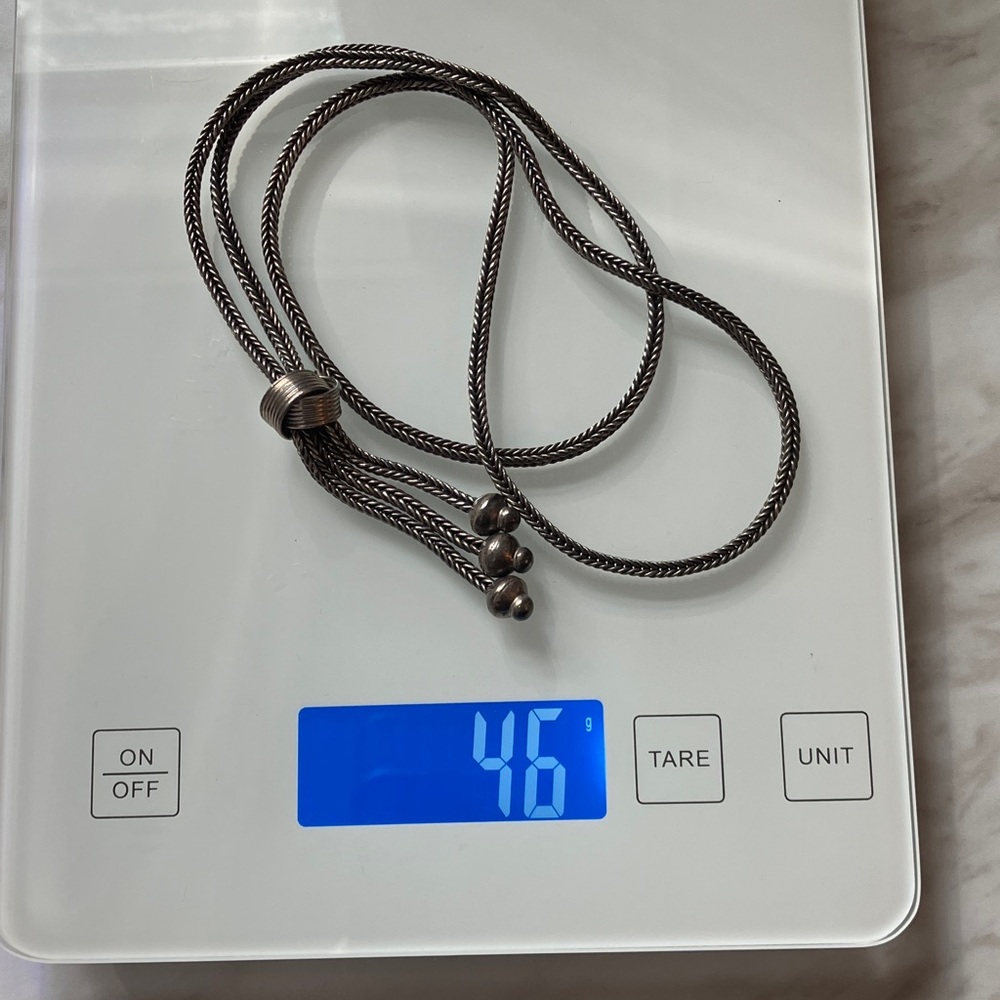 Solid Sterling Foxtail Lariat Style Necklace - image 6